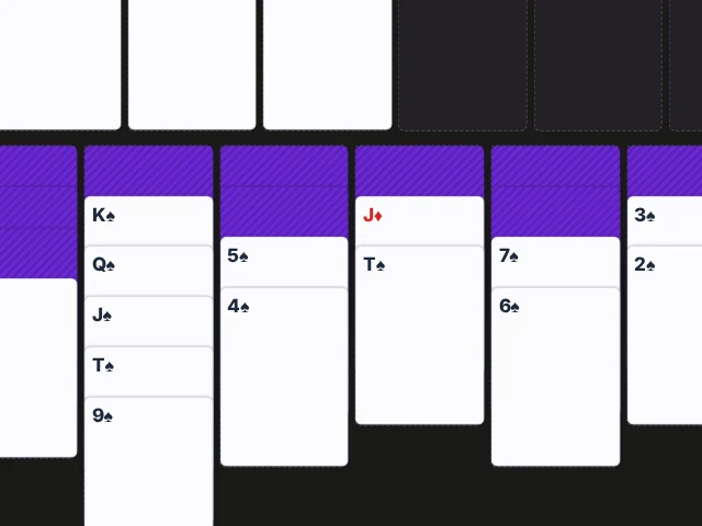 Static preview of the Spider Solitaire game board.